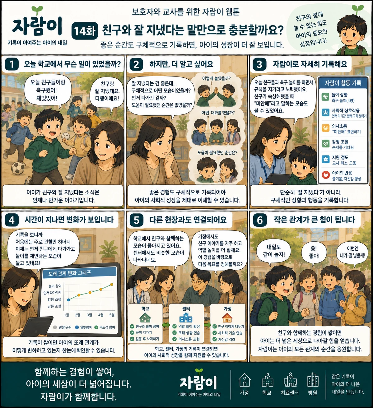 자람이 14화 친구와 잘 지냈다는 말만으로 충분할까요?. 장면 요약은 아래 글로 읽는 이야기에 있습니다.